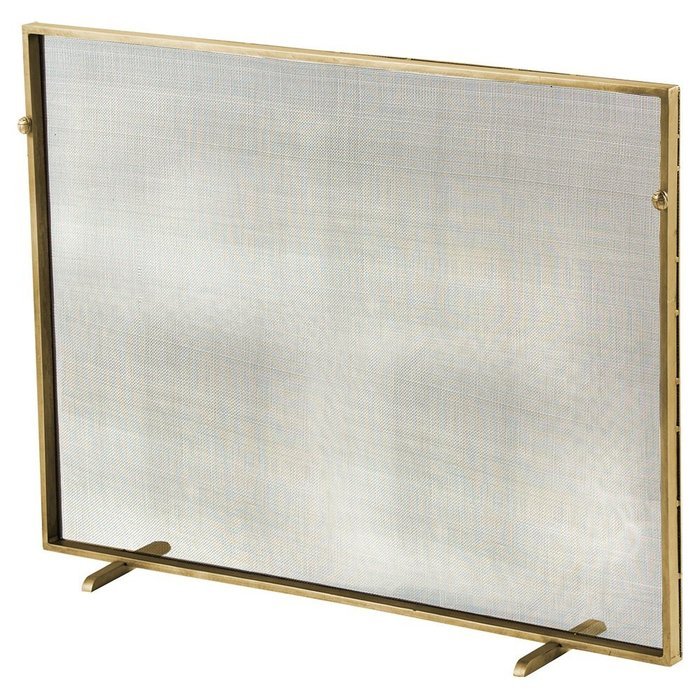 Modern Classic Simple Iron Fireplace Screen - Gold N3