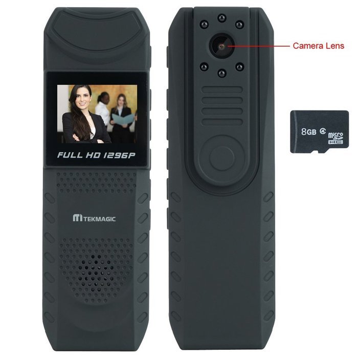 TEKMAGIC 8GB 1728 x 1296P HD Mini Video Recorder Micro SD Card DVR with IR Night Vision