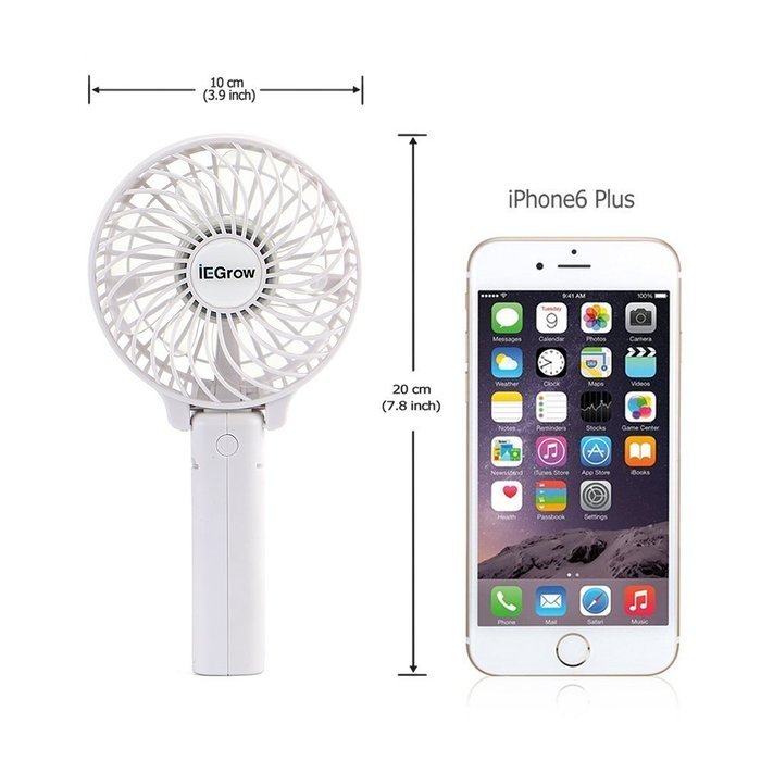 iEGrow Portable USB Mini Battery Fans with Umbrella Hanging and Metal Clip(Black) N4