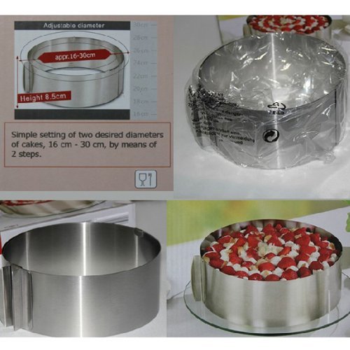 BoatShop DIY Adjustable Rounded Mousse Ring Retractable Circle Ring Cake Mould N3