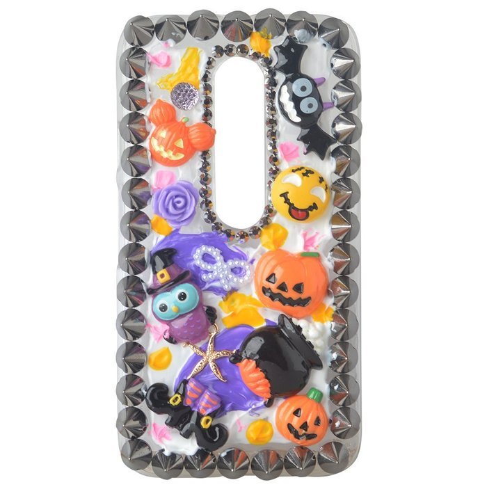 Halloween Theme Phone Case for Motorola Droid Turbo,Yaheeda 3D Handmade Rivets Pumpkin Demon Cartoon Design Clear...