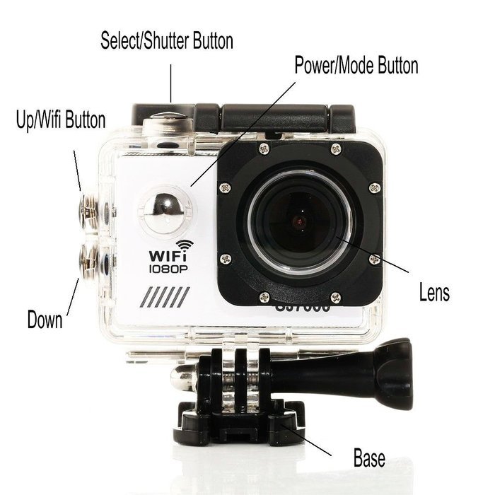 New Style SJ7000 WiFi Diving 30M Full 1080P HD 2.0''LCD Mini Cam for Diving Snorkeling Riding Aerial and other... N6