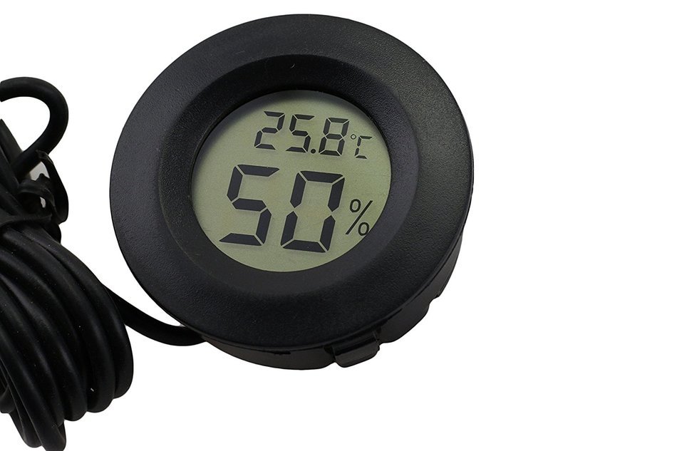 Excelity Mini Digital LCD Thermometer Hygrometer (Black)