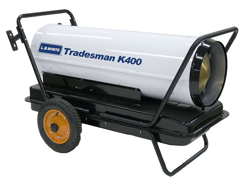 L.B. White CP400BK Tradesman K400 Portable Forced Air Kerosene Heater, 400,000 Btuh