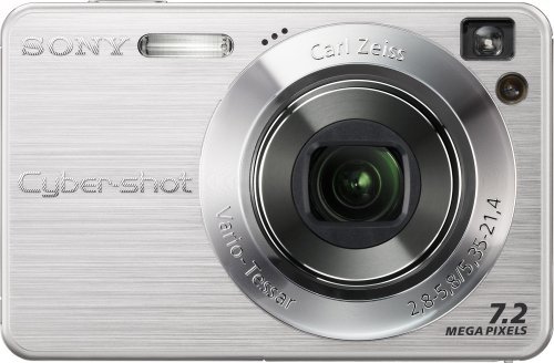 Sony Cybershot DSCW120 7.2MP Digital Camera with 4x Optical Zoom with Super Steady Shot (Silver) N15