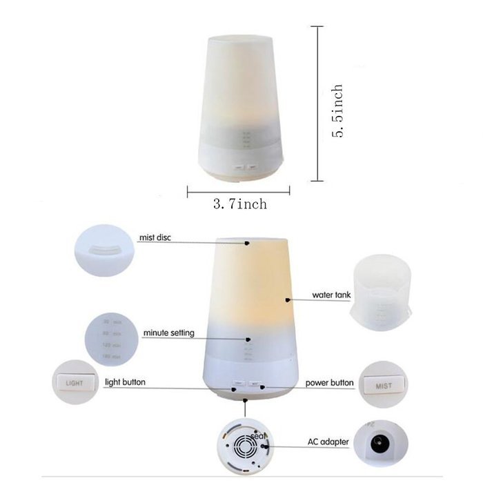 100ml Aroma Oil Diffuser Humidifier 7 Colors