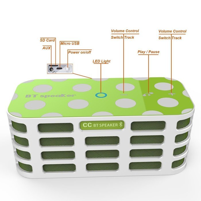 Monstercube Wireless Phone Speakers, Outdoors Portable Bluetooth Speaker Booster Touchpad Control with AUX / TF... N3