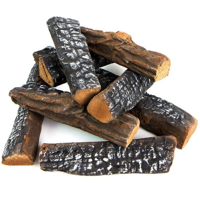 Barton Fireplace Decoration 8 Piece of Petite Ceramic Wood Fireplace Log N3