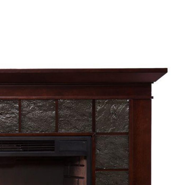 Marcos 60 in. Freestanding Portable Indoor Electric Firebox &ndash; Fireplace Heater in Warm Brown Walnut & Classic...
