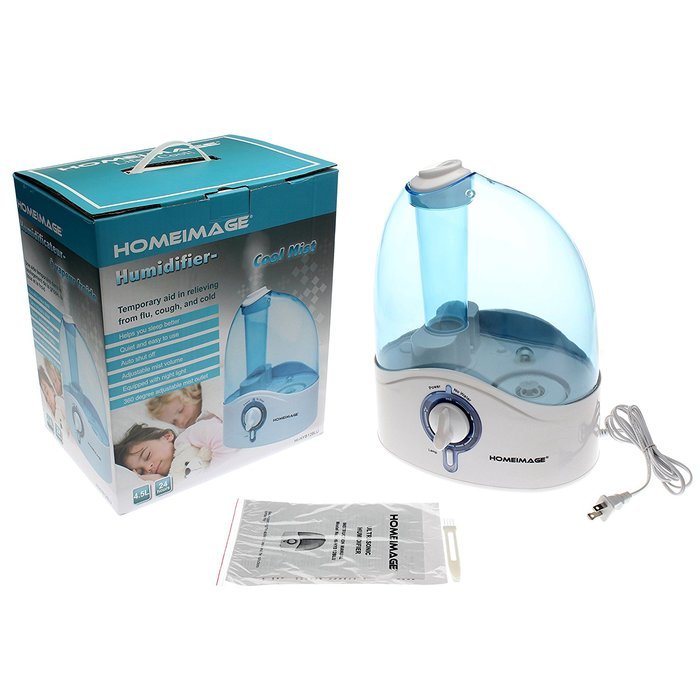 HOMEIMAGE 1.58 Gallons per day Output, 1.19 gallons or 4.5 liters Large Tank Capacity Cool Mist Humidifier - HI-B12BLUE N3