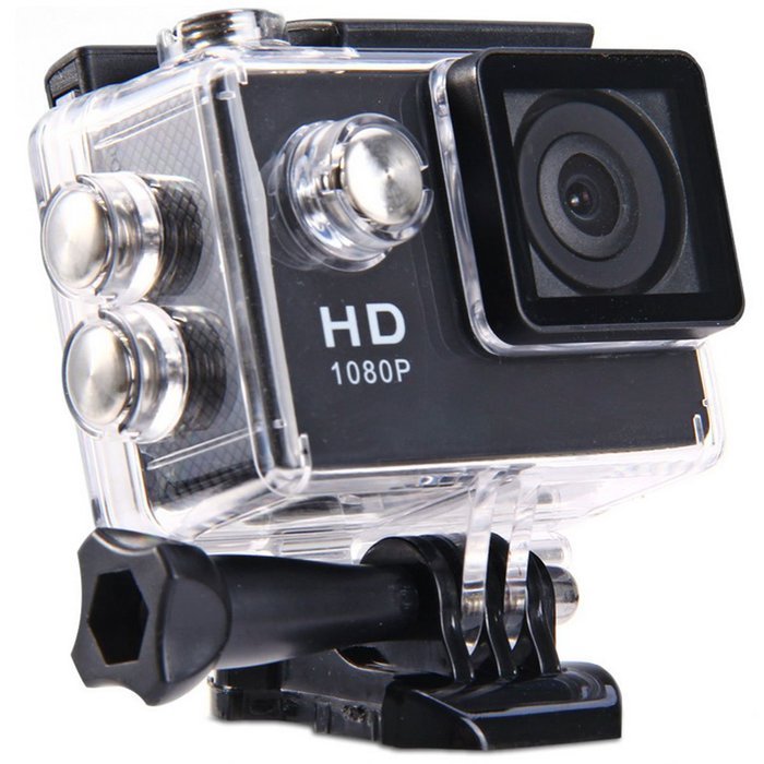 E.life HD 1080P 2" LCD 30m Waterproof Sports Action Camera Camcorder Diving Bicycle Car DVR Sports DV Black N3
