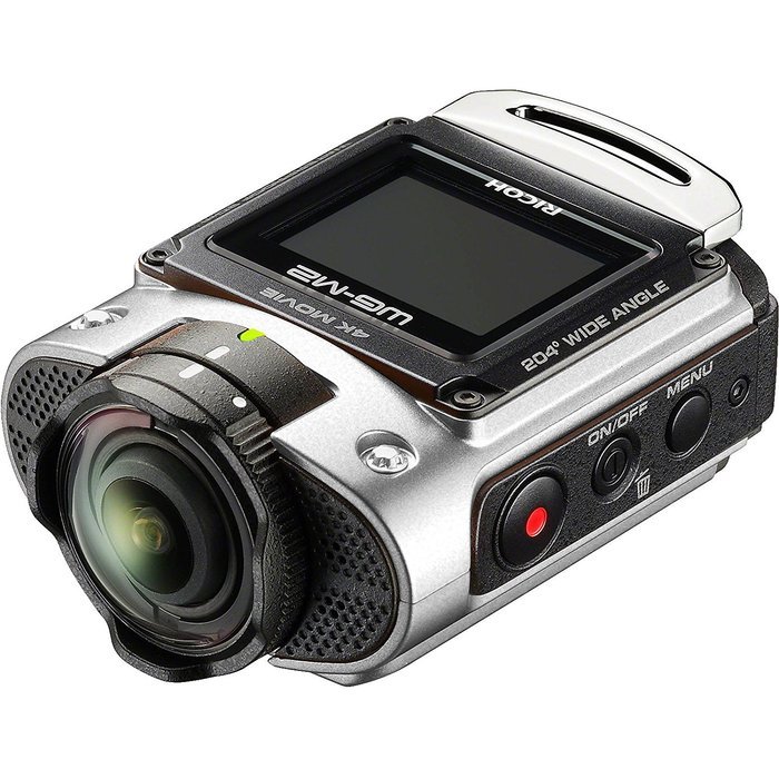 Ricoh WG-M2 Wi-Fi 4K Ultra HD Video Action Camera Camcorder (Silver) + Bike, Helmet, Suction Cup, & Chest Mounts... N2