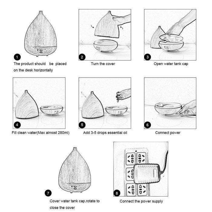 MKLOT 1 Liter Cool Mist Humidifier Ultrasonic Aroma Essential Oil Diffuser for Office Home Bedroom Living Room...