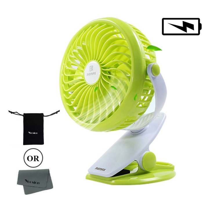 REMAX USB Fan Battery Rechargeable 2200mAh 18650 Mini Electric Fan 4.5h 4 Blades Clip on Desk Silent Blower N2