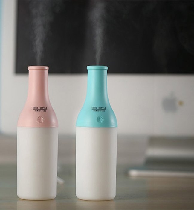 Mayskey Portable Cool Bottle 180ml USB Ultrasonic Humidifier Atomizer with LED Light (Green) N3