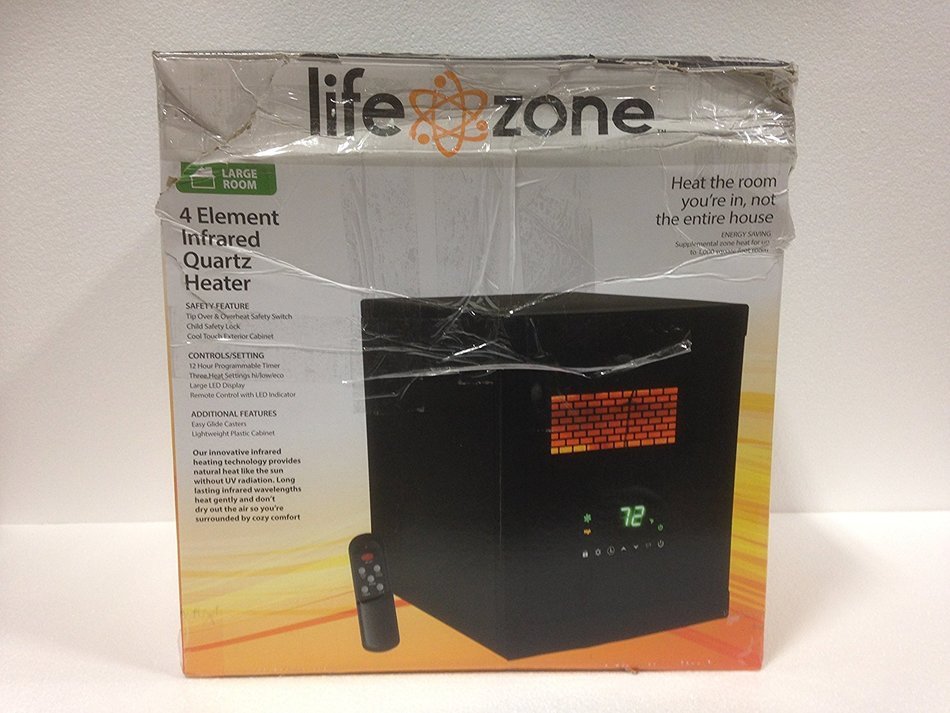 Lifezone 4 Element Infrared Heater Black Cabinet