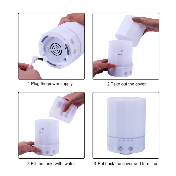Essential Oil Diffuser,WOWGO 200ml Cool Mist Aroma Humidifier with Color LED Lights ,Touch Sensitive Switch with... N2