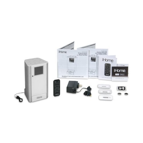 iHome iP39 Kitchen Timer and Alarm Clock Radio Speaker System for iPhone/iPod (White) N2