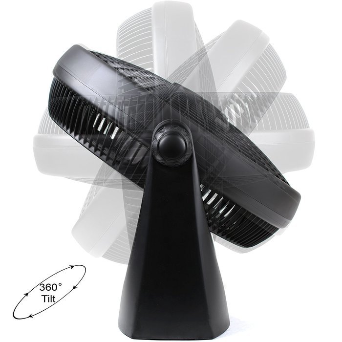 Avalon Adjustable Table Fan or Floor Fan - 16 Inch - 360 Degree Vertical Tilt, Durable & Lightweight, 3 Energy...