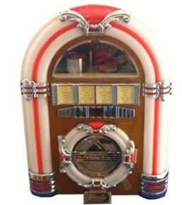 Steepletone Retro Classic Rock Mini - USB MP3 CD LED Mini Jukebox (Light Honey) N2