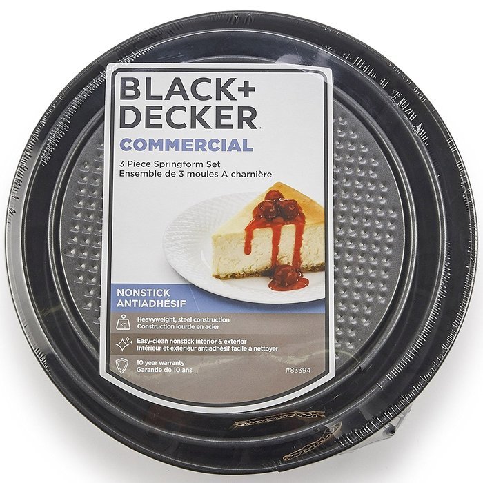 BLACK+DECKER 83394 Commercial Nonstick Spring Form Pan (Set of 3), Gray N4
