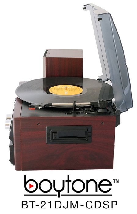 7-in-1 Boytone BT-21DJM-CDSP Full Size 3 Speed Turntable 33/45/78 Rpm, Belt Drive, CD, Cassette Player AM/FM/... N3