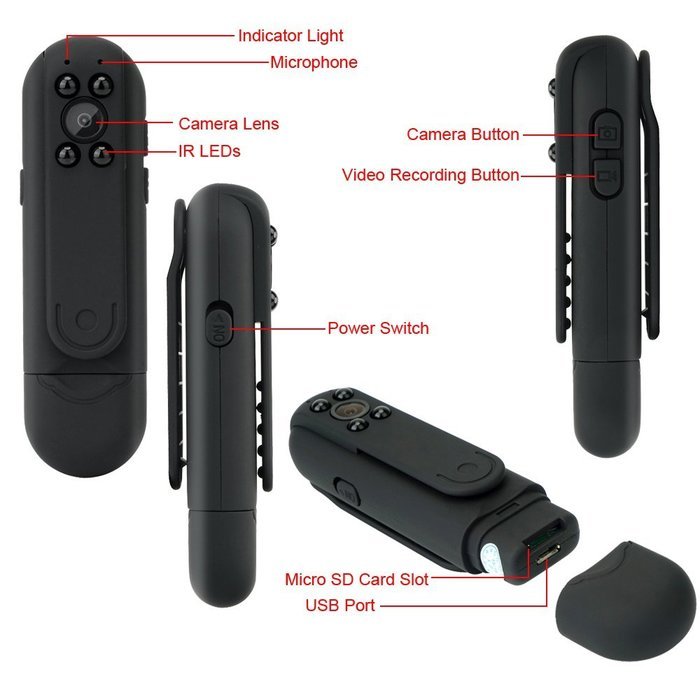 TEKMAGIC 8GB 1920x1080P HD Meeting Audio Recorder Motion Detection Mini DV Camcorder with IR Night Vision N4