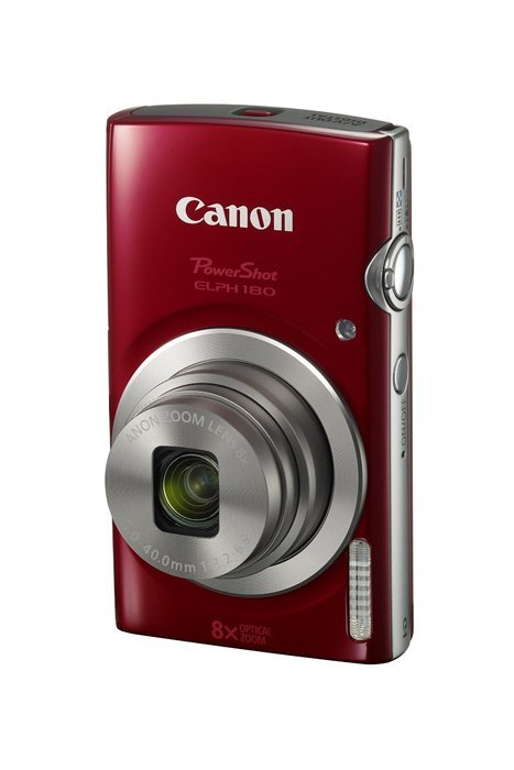 Canon PowerShot ELPH 180 (Red) with 20.0 MP CCD Sensor and 8x Optical Zoom N7