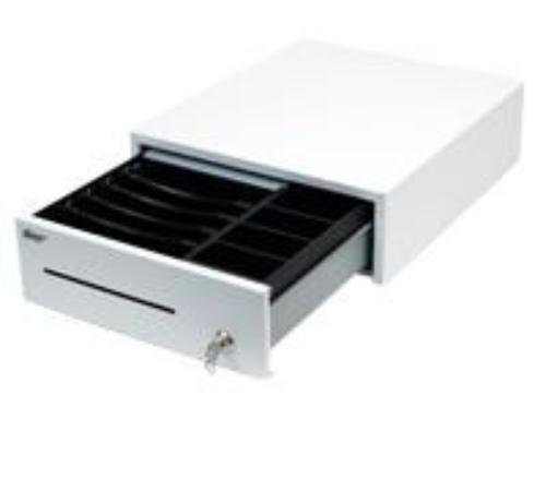 Star Micronics 37965141 Cash Drawer, 12" x 14", Printer Driven, 5Bill-5Coin, DK Ready, CD1 Cable Included, White