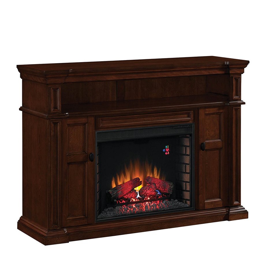 ClassicFlame 28MM4684-M313 Wyatt TV Stand for TVs up to 65", Vintage Mahogany (Electric Fireplace Insert sold... N3