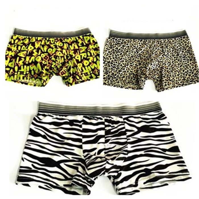 KAKA(TM) Men's Boxer Underwear Cartoon Pattern Breathable Absorbent Briefs 3-Pcs Set-(24-29inch/40-55kg)-L N3