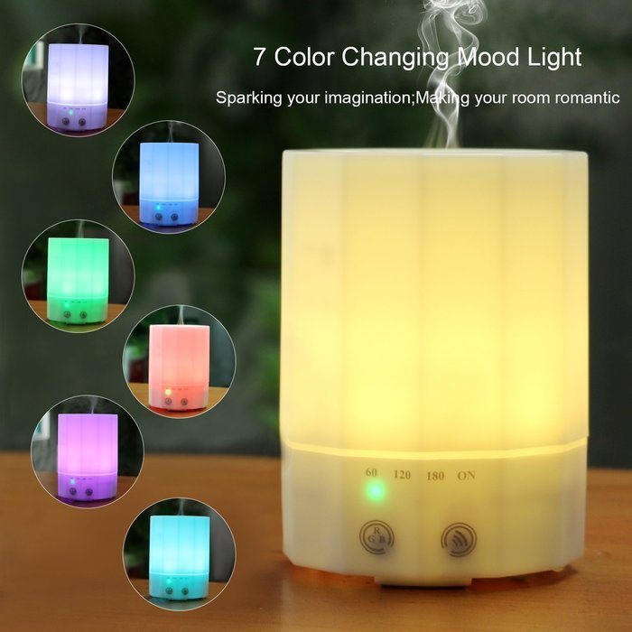 Essential Oil Diffuser,WOWGO 200ml Cool Mist Aroma Humidifier with Color LED Lights ,Touch Sensitive Switch with... N3