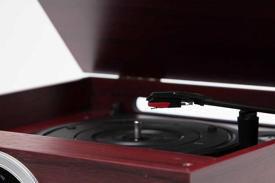 TechPlay TCP2916 WD, 3 speed turntable, AUX in, USB/SD MP3 Encoding and playback , Retro style classic analog...