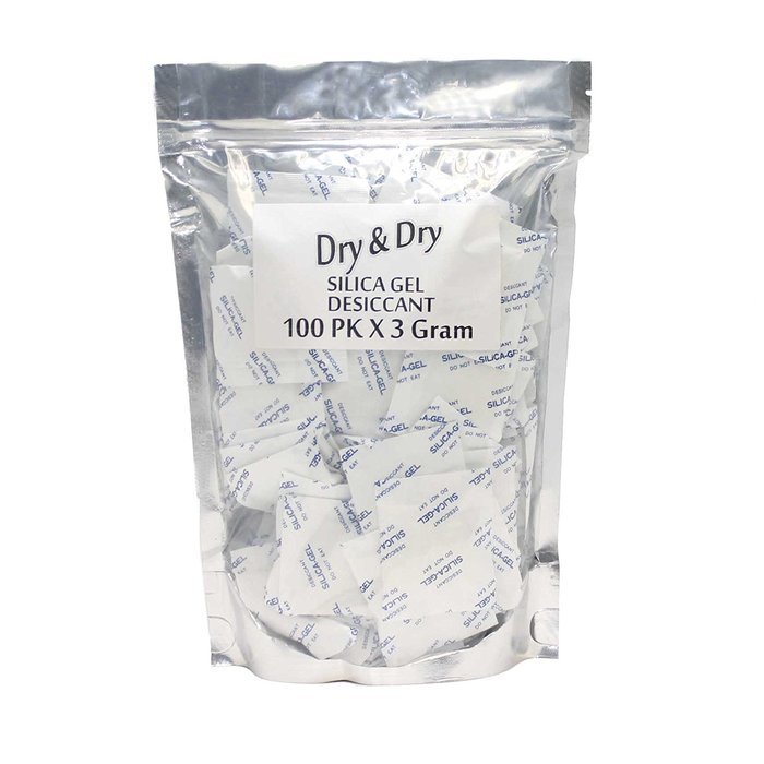 3 Gram Pack of 250 "Dry&Dry" High Quality Silica Gel Packets Desiccant Dehumidifiers