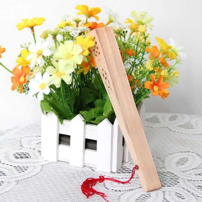 Weixinbuy Vintage Folding Bamboo Original Wooden Carved Hand Fan Wedding Party Pocket Fan