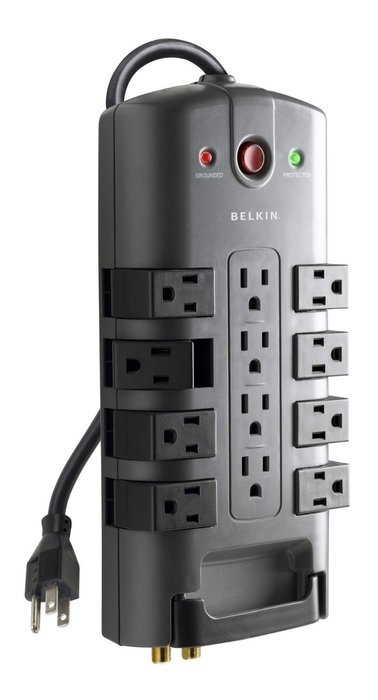 Belkin 12-Outlet Pivot-Plug Power Strip Surge Protector with 8-Foot Power Cord, 4320 Joules (BP112230-08) N5