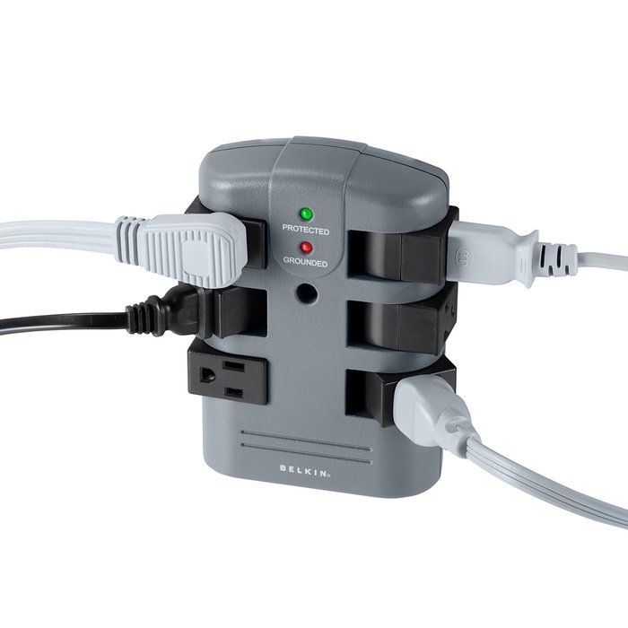 Belkin 12-Outlet Pivot-Plug Power Strip Surge Protector with 8-Foot Power Cord, 4320 Joules (BP112230-08) N8