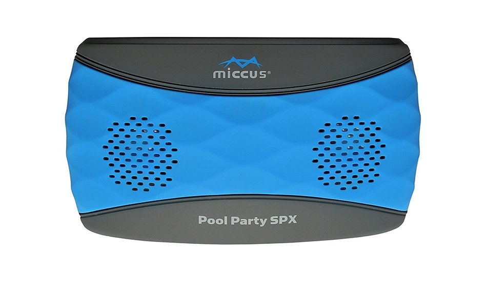 Miccus pool party SPX9: Rainproof, Water Resistant, Bluetooth Wireless Stereo Speaker System (Blue/Gray) N4