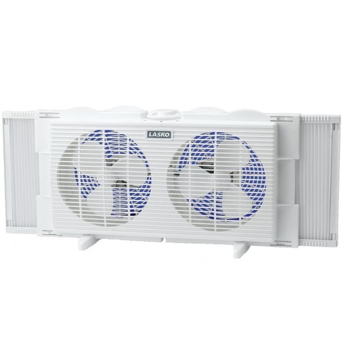 Lasko TWIN WINDOW Fan with Manual Intake & Exhaust Positions Or For Table Or Floor Use
