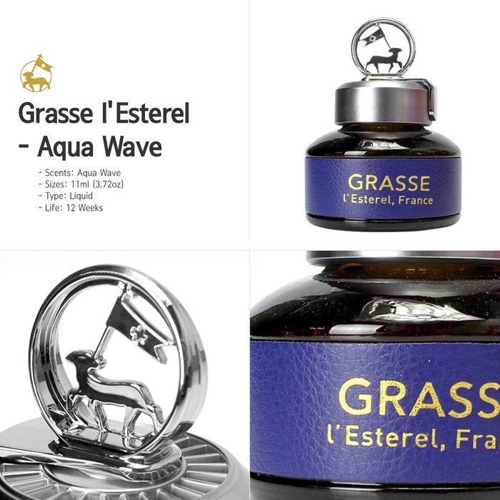 Premium Air Freshener, [Aqua Wave] Bullsone Grasse L'esterel - Natural Essential French Oil aromatherapy air freshener N2
