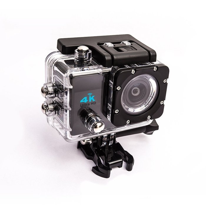 Homkm Q3H+ Basic 4K Full HD 1080p Action Camera MAX 30M Waterproof Camera 6 Glass + LED Lens 170&deg; Wide Angle (... N17