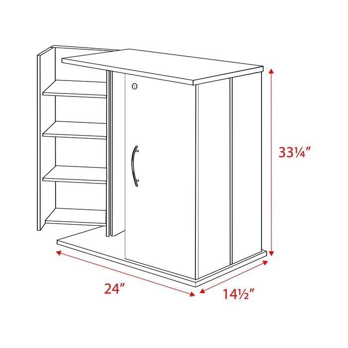 Cherry & Black Locking Media Storage Cabinet N4