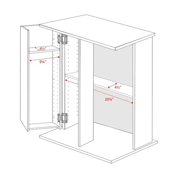 Cherry & Black Locking Media Storage Cabinet N5