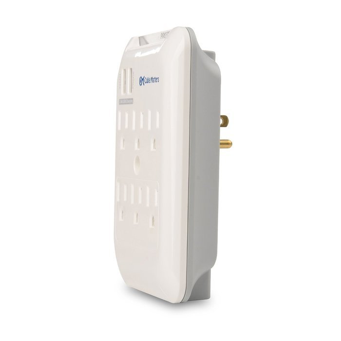 Cable Matters 6-Outlet Wall Mount Surge Protector with 2.4A Dual USB Charging N8