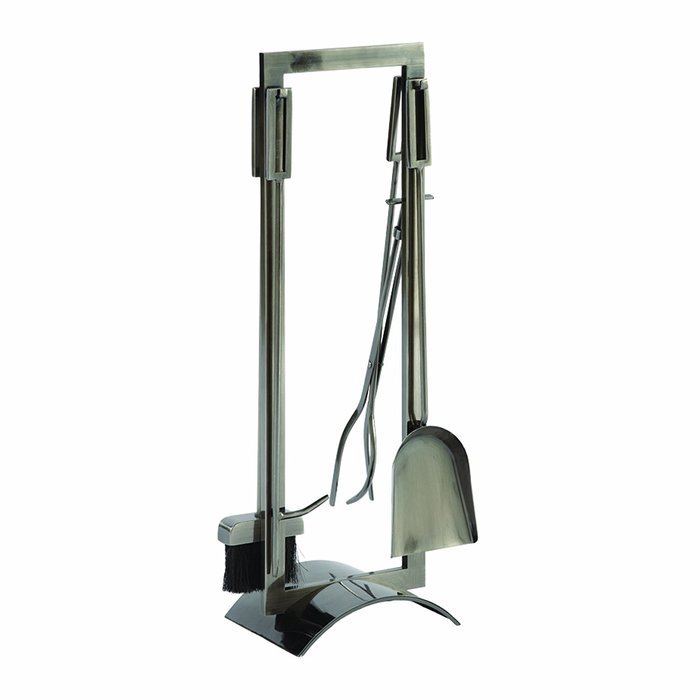 Pleasant Hearth 5 Piece Plated Pewter Fireplace Toolset