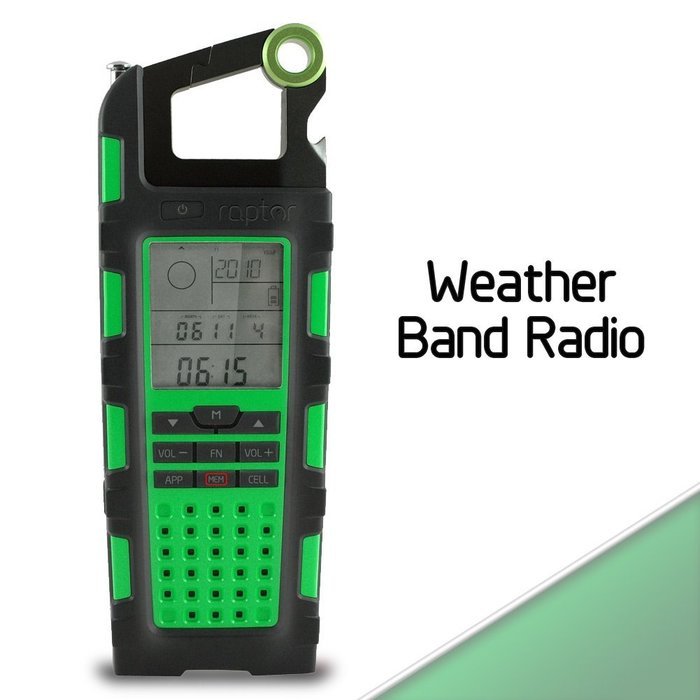 New Eton Raptor Solar Charge Emergency & Weather Band Radio (Green) N6