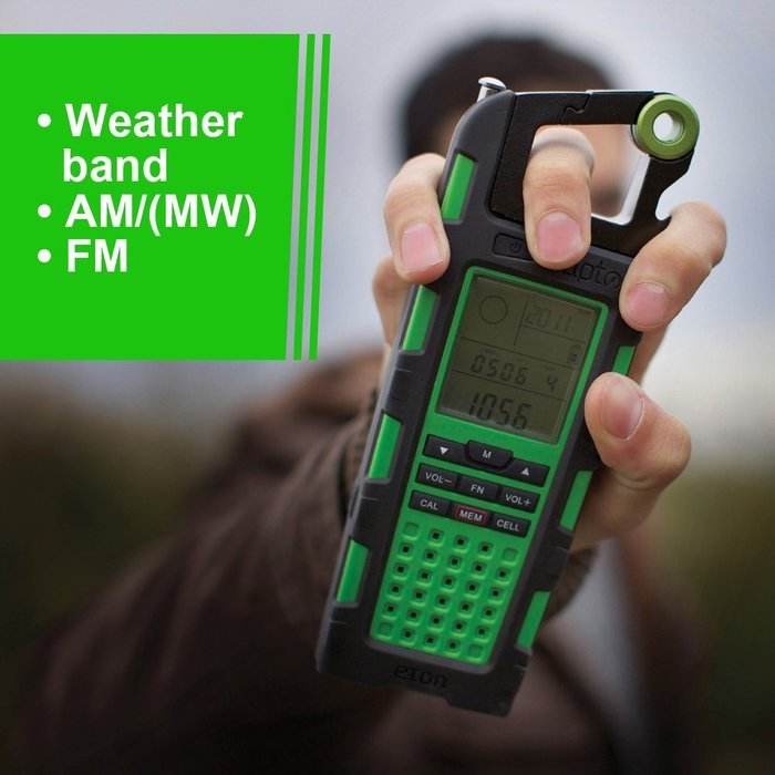 New Eton Raptor Solar Charge Emergency & Weather Band Radio (Green) N8
