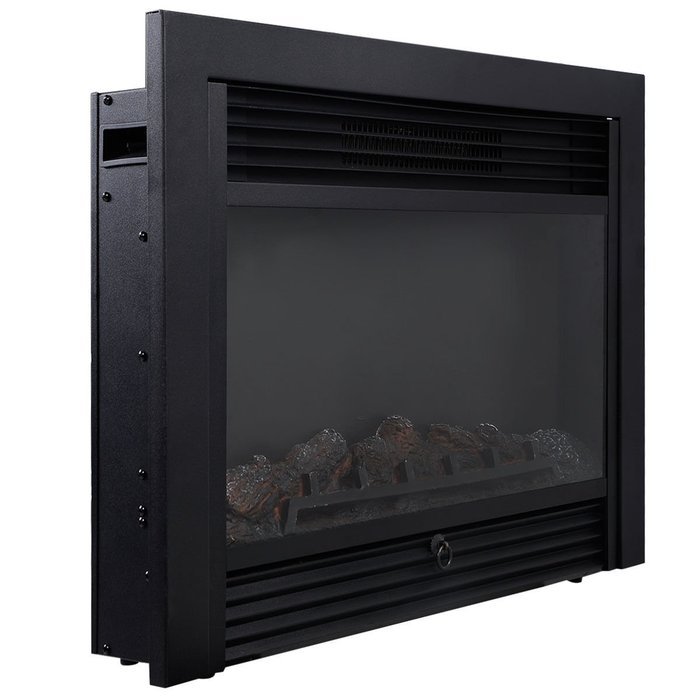 Goplus&reg; 28.5" Fireplace Electric Embedded Insert Heater Glass View Log Flame Remote Home N6