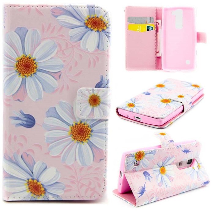 LG Leon/LG Tribute 2 LS665 Case-Yaheeda Pu Leather Wallet Flip Open Pocket ID Card Holder Slots Case Pouch Cover... N4