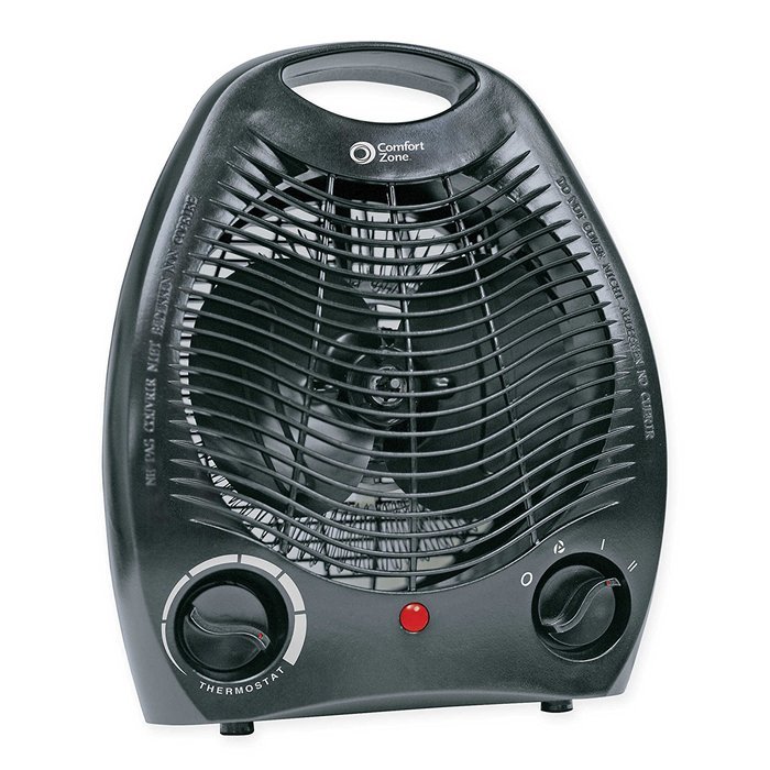 Comfort Zone 1,500 Watts Electric Portable Heater Fan with Builtin